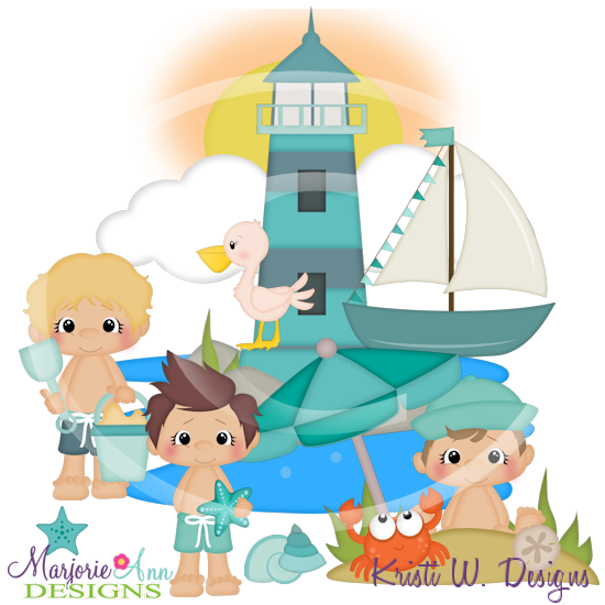 Seaside Boys SVG Cutting Files Includes Clipart - Click Image to Close